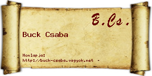Buck Csaba névjegykártya